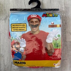 Super Mario Costume with a mustache and Gloves